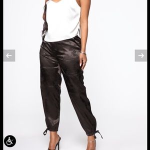 Fashionnova black silk pants